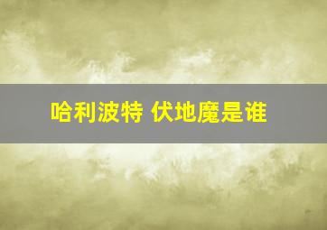 哈利波特 伏地魔是谁